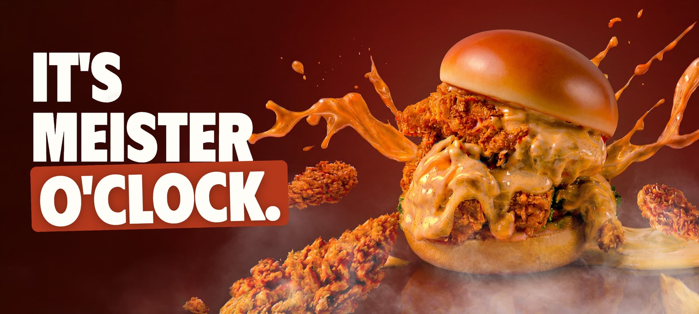 It's Meister O'Clock — soslu çıtır tavuklu burger ve tenders'lar